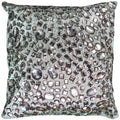 Rizzy Home | T05936 | Poly Fill Decorative Pillow | 12"x12" Metallic/Gray/Purple Hand Jeweled All Over