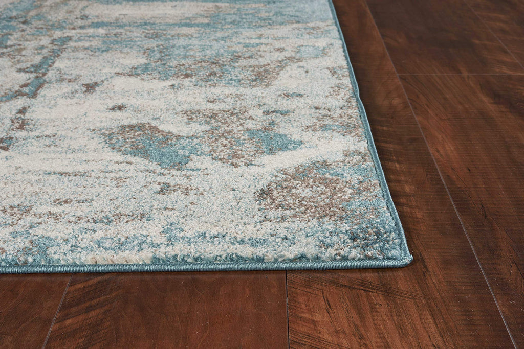 HomeRoots Decor 39' X 59' X 0.'5' Ivory/Teal Polypropelene Rug
