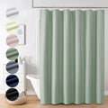 Ovzme Berry Sage Green Shower Curtain - 3D Embossed Textured Shower Curtains For Bathroom, Boho Waffle Green Shower Curtains, Lu