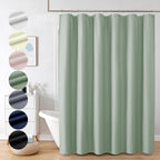 Ovzme Berry Sage Green Shower Curtain - 3D Embossed Textured Shower Curtains For Bathroom, Boho Waffle Green Shower Curtains, Lu