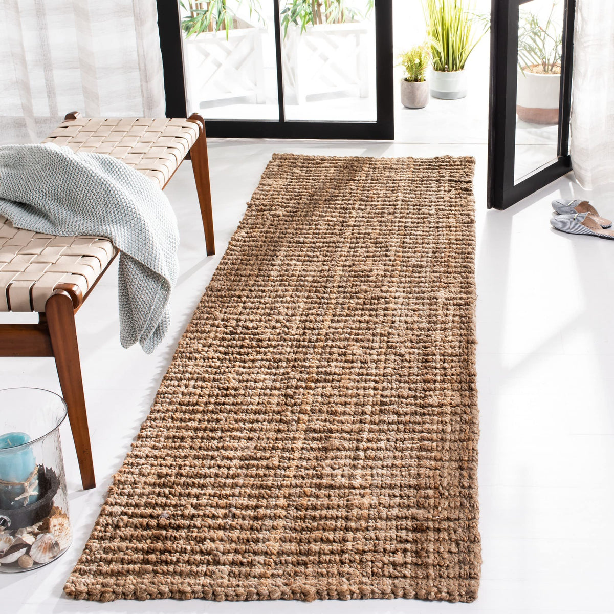 Safavieh Natural Fiber Collection 26 X 6 Natural Nf447A Handmade Chunky Textured Premium Jute 075-Inch Thick Runner Rug