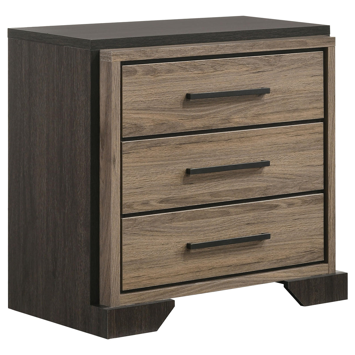 Coaster Home Furnishings Baker 3-Drawer Nightstand Brown and Light Taupe