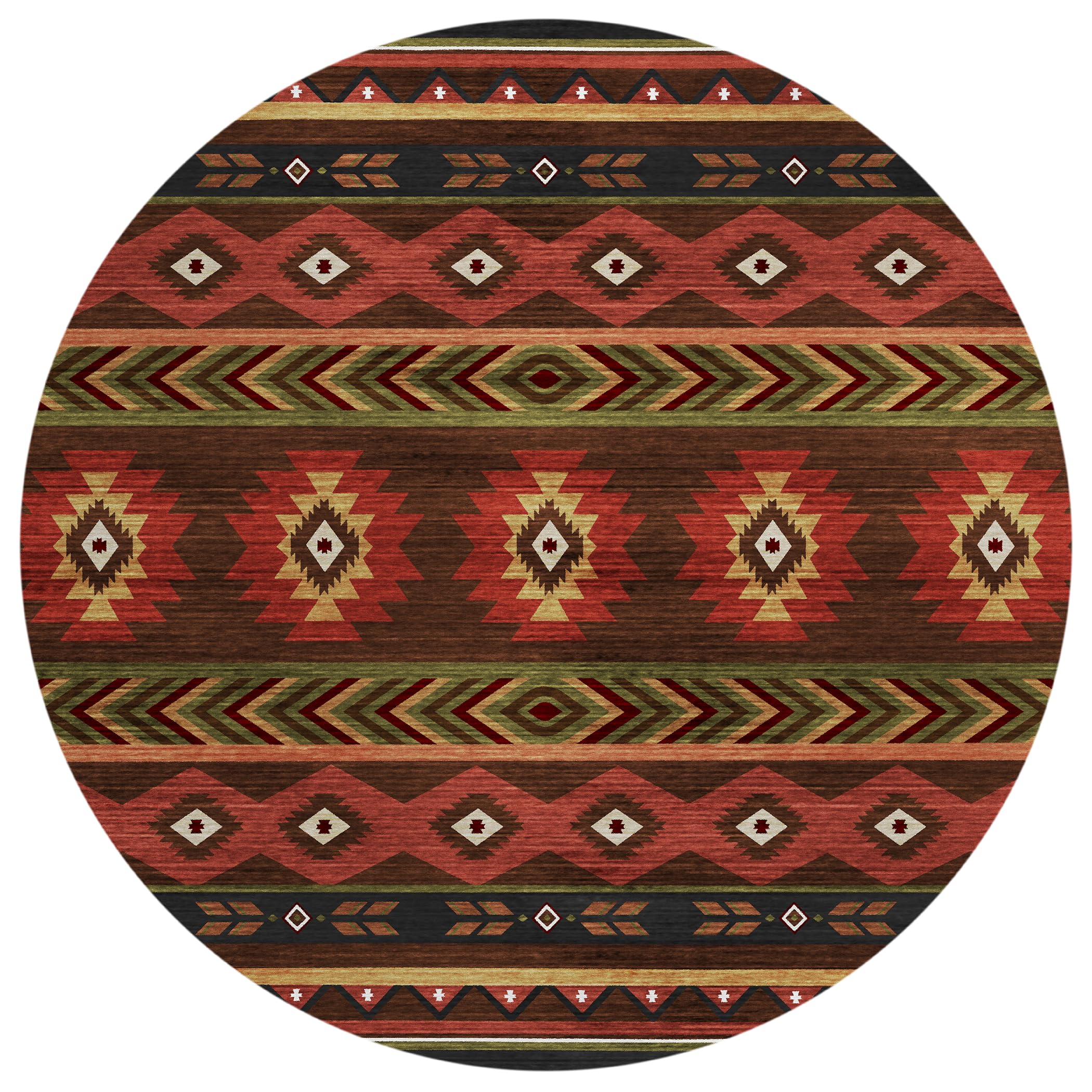 Addison Rugs Sonora Aso33 Brown 8' X 8' Indoor Outdoor Round Rug, Easy Clean, Machine Washable, Non Shedding, Bedroom, Living Room, Dining Room, Kitchen, Patio Rug