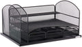 Safco Products 3252Bl Onyx Mesh Desktop Organizer With 3 Drawers, Black 16' X 11.4' X 8'