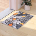 Flash Furniture Jubilee Collection Abstract Area Rug - High Pile Orange Olefin Rug - 2' X 3' Area Rug - Jute Backing - Hallway, Entryway, Bedroom, Living Room