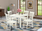 East West Furniture OXGR5-LWH-W 5 Piece Dining Room Furniture Set Includes a Square Kitchen Table and 4 Dining Chairs, 36x36 Inch, Linen White