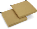 Blazing Needles Outdoor Spun Poly 19-Inch by 20-Inch by 3-1/2-Inch All Weather UV Resistant Zippered Cushions, Wheat, Set of 2