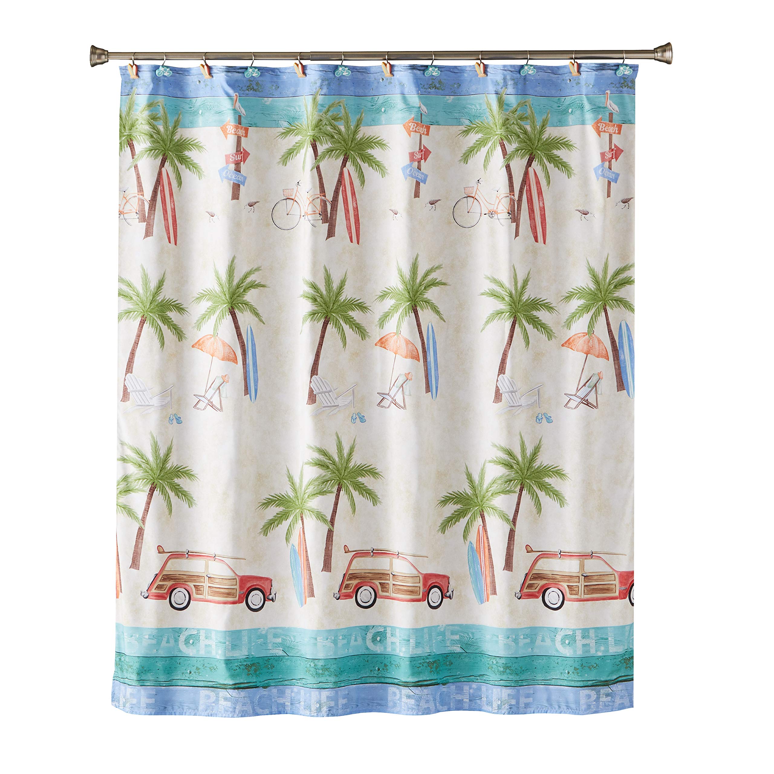Skl Home By Saturday Knight Ltd. Paradise Beach Fabric Shower Curtain, Multicolored 70'X72'
