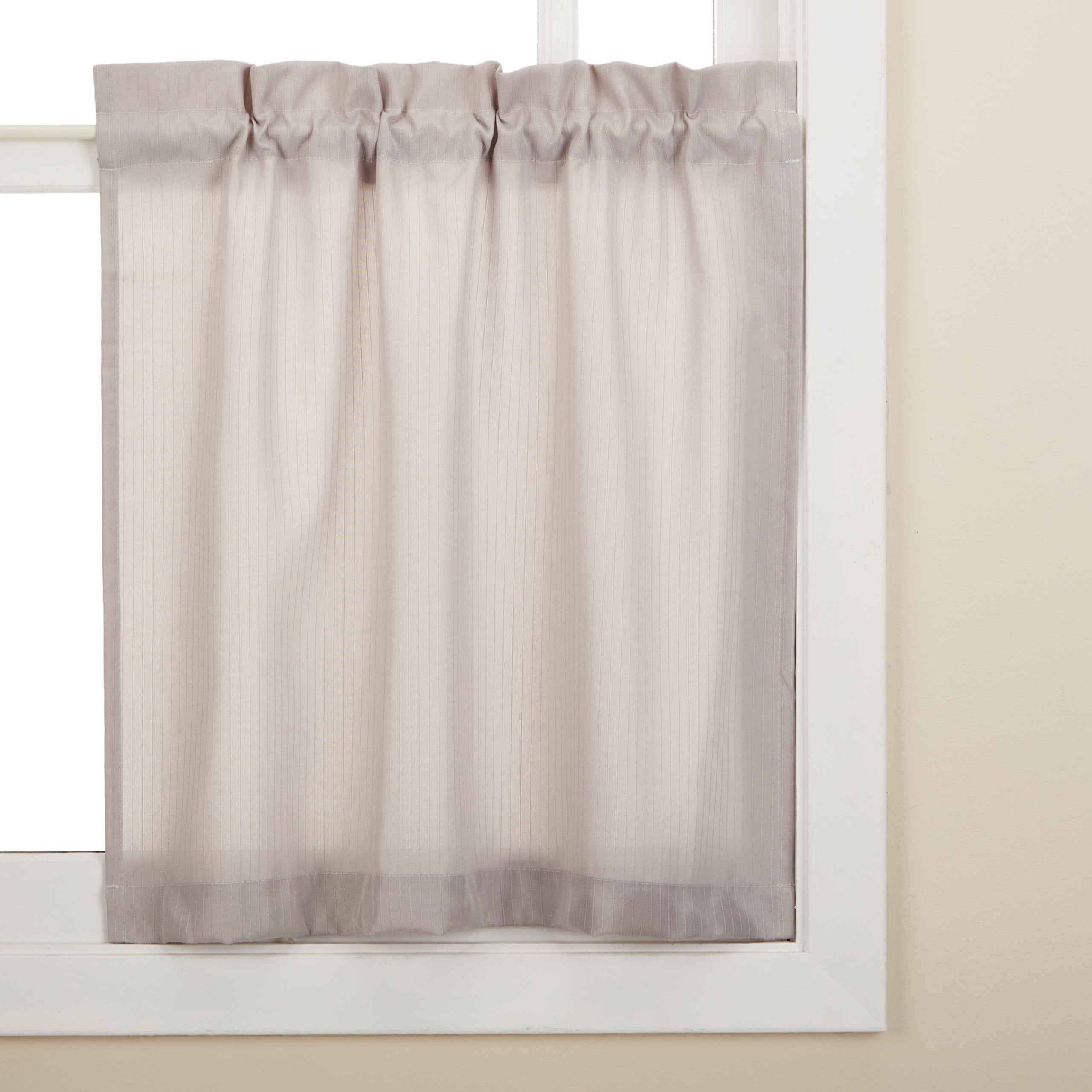 Lorraine Home Fashions Ribcord Window Curtain Tier, 54 in x 24 in, Gray