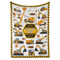 Personalized Truck Blanket - Made In Usa And Shipped Next Day - Soft Fleece Construction Excavator Design For Kids & Adults, Tod