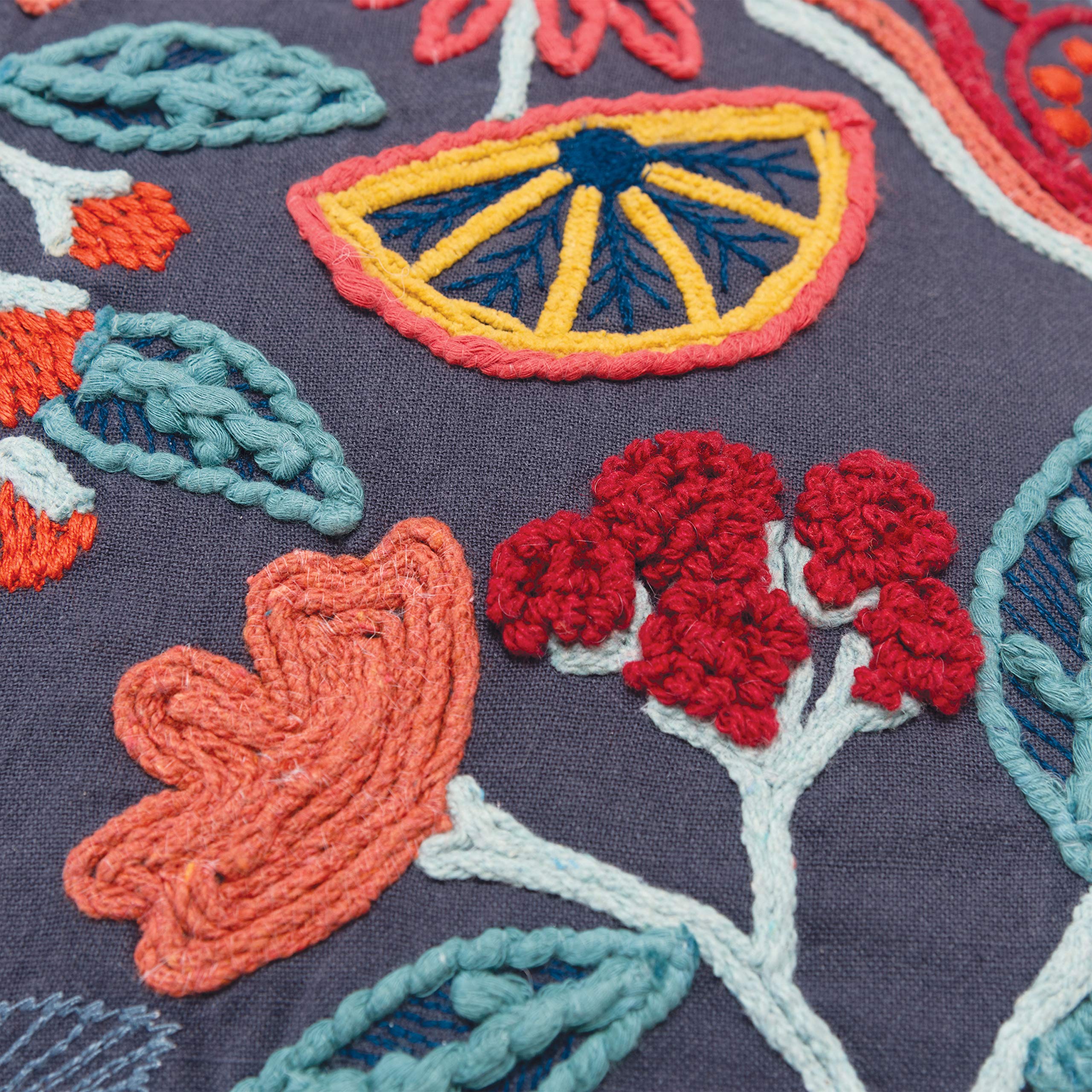 Rizzy Home 20&quot; x 20&quot; Poly Filled Pillow with Cotton Cover-Dark Blue