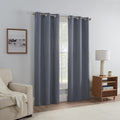 Eclipse Carter Draftstopper Light Filtering Grommet Lined Window Curtains for Living Room (2 Panels), 37 in x 84 in, Denim