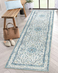 Lahome Oriental Washable Runner Rugs,2.5x8 Long Blue Bathroom Carpet Runner Non-Slip,Boho Kitchen Runner Rugs Non Skid Washable,