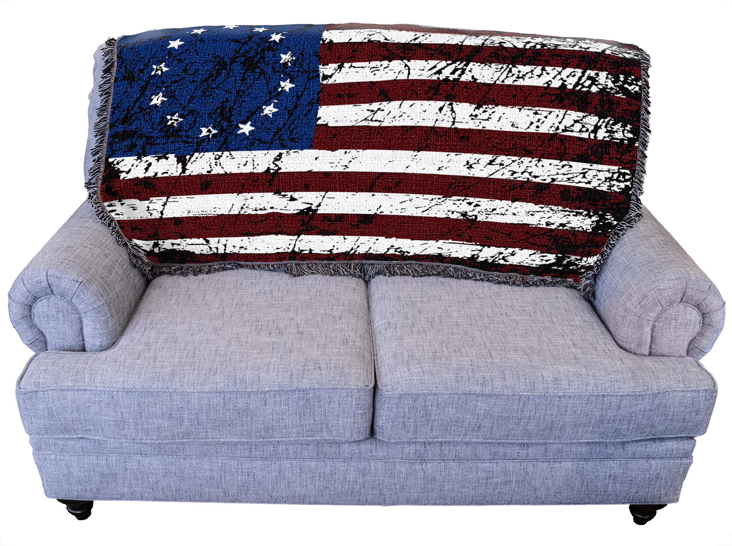 Pure Country Weavers United States - Betsy Ross 13 Colonies - American Flag Blanket - Gift Tapestry Throw For Back Of Couch Or S