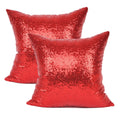 Your Smile Pack Of 2 New Luxury Series Red Bling Decorative Glitzy Sequin & Comfy Satin Solid Throw Pillow Cover Cushion Case Fo