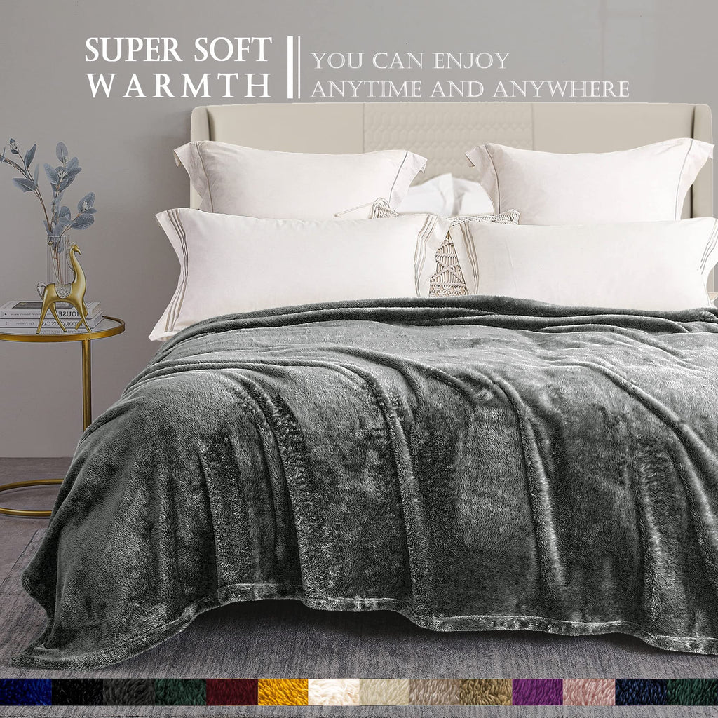 Exclusivo Mezcla Plush Fuzzy Fleece Bed Blanket King Size, Super Soft, Fluffy And Warm Blankets For Couch, Bed, All Season Use (