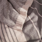 R.Share Pink Striped Throw Blanket 50X70 Inch Reversible, Feather Knit Microfiber Soft Comfy Cozy Lightweight Fluffy Fuzzy Warm