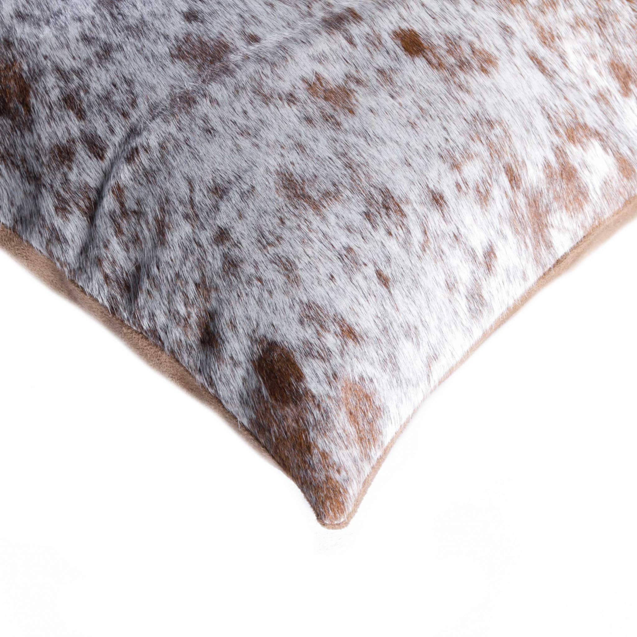 HomeRoots Decor 18-inch x 18-inch x 5-inch Salt and Pepper Brown and White Cowhide - Pillow