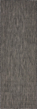 Unique Loom Collection Casual Transitional Solid Heathered Indoor/Outdoor Flatweave Area Rug (2' X 6' 1' Runner, Black/Ivory)