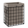 SONGMICS Laundry Hamper, 23.8 Gal (90L) Laundry Basket, Collapsible Clothes Hamper, Removable and Washable Liner, Metal Wire Fra