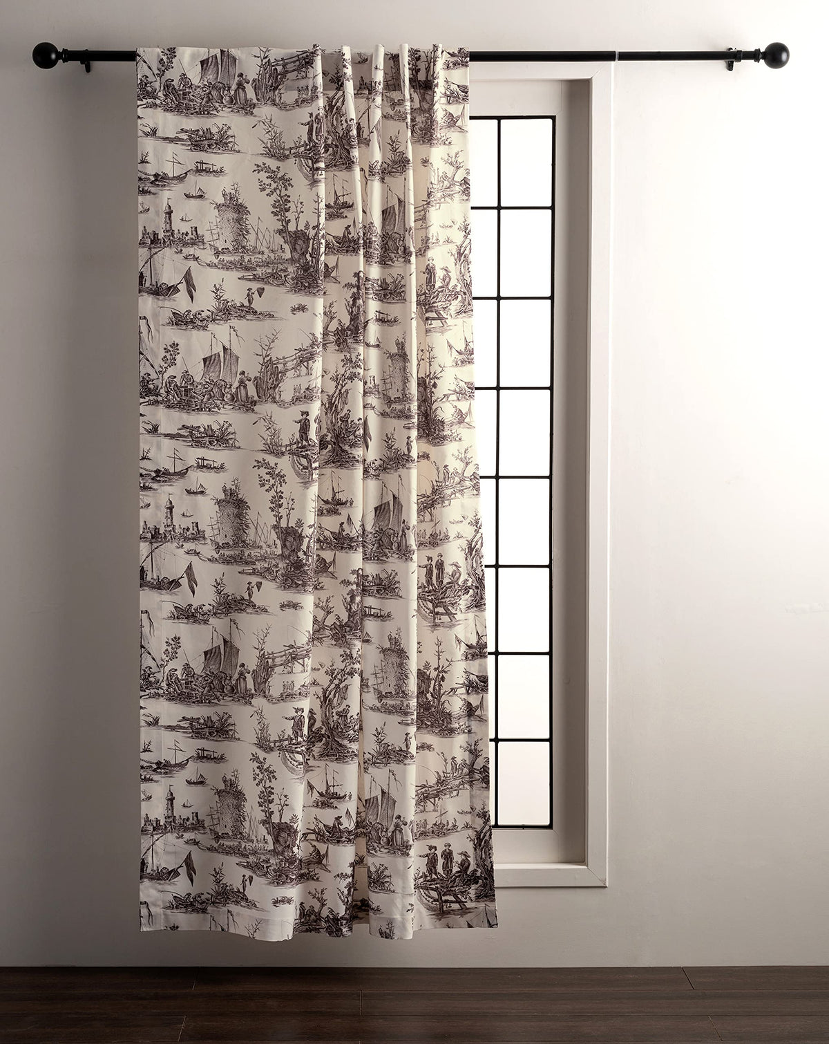 Maison D' Hermine 100% Cotton Curtain - 50'X124' Charcoal Decorative Curtain - Aesthetic Curtains For Farmhouse, Kitchen & Bed