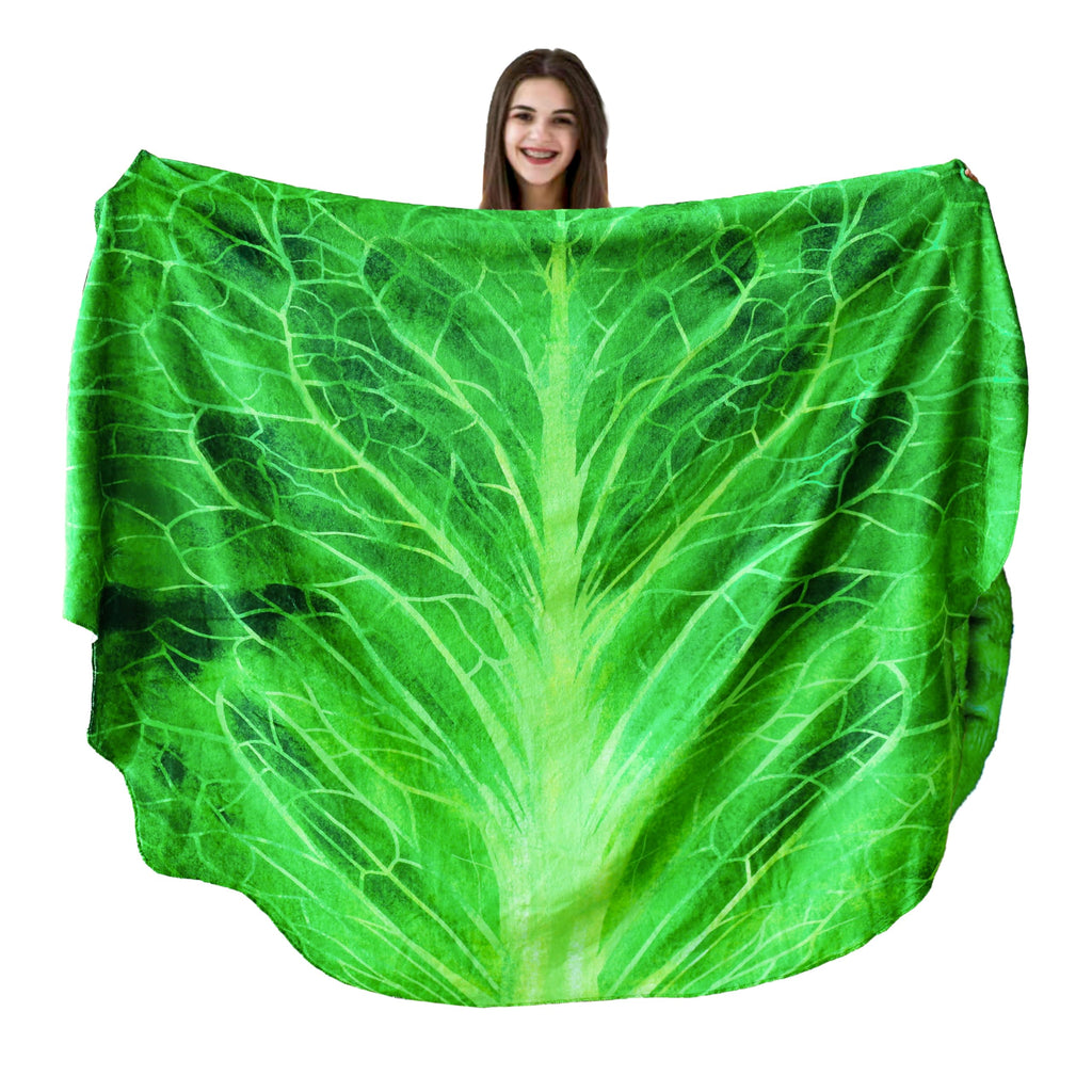 Vessia Lettuce Throw Blanket, Realistic Funny Food Blanket For Adults And Kids, 300Gsm Giant Soft Vegetable Blanket For Couch,So