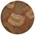 HomeRoots 7' Round Wool Rust Area Rug
