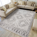 ILANGO Area Rugs 5x7, Moroccan Grey Rugs for Living Room Machine Washable Area Rugs Dedroom with Rubber Backing Non Slip Carpet 