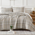 Southshore Fine Living, Inc. Oversized King Quilt Bedding Set, 3-Piece, King Size Plaid Quilt With 2 Shams, Microfiber Bedspread