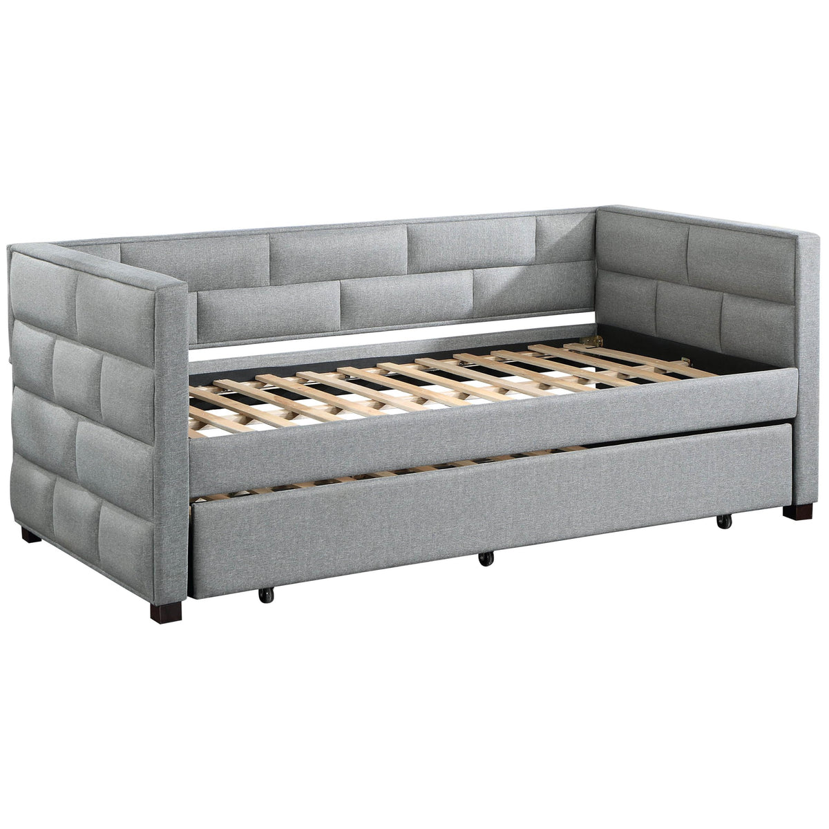 Acme Ebbo Daybed and Trundle in Gray Fabric