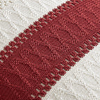 Zeemart 2 Packs Cotton Boho Christmas Pillow Covers 18X18 Inch Contrast/Red, Soft Farmhouse Decorative Couch Pillow Cases Red Cushion Covers For Sofa Bed Living Room Home Decor