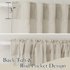 Ryb Home Natural Beige Linen Sheer Curtains 84 Inches Long For Bedroom And Living Room, Back Tab/Rod Pocket, Light Filtering Sheer Curtains And Drapes, W 52 X L 84 Inches, 2 Panels Set