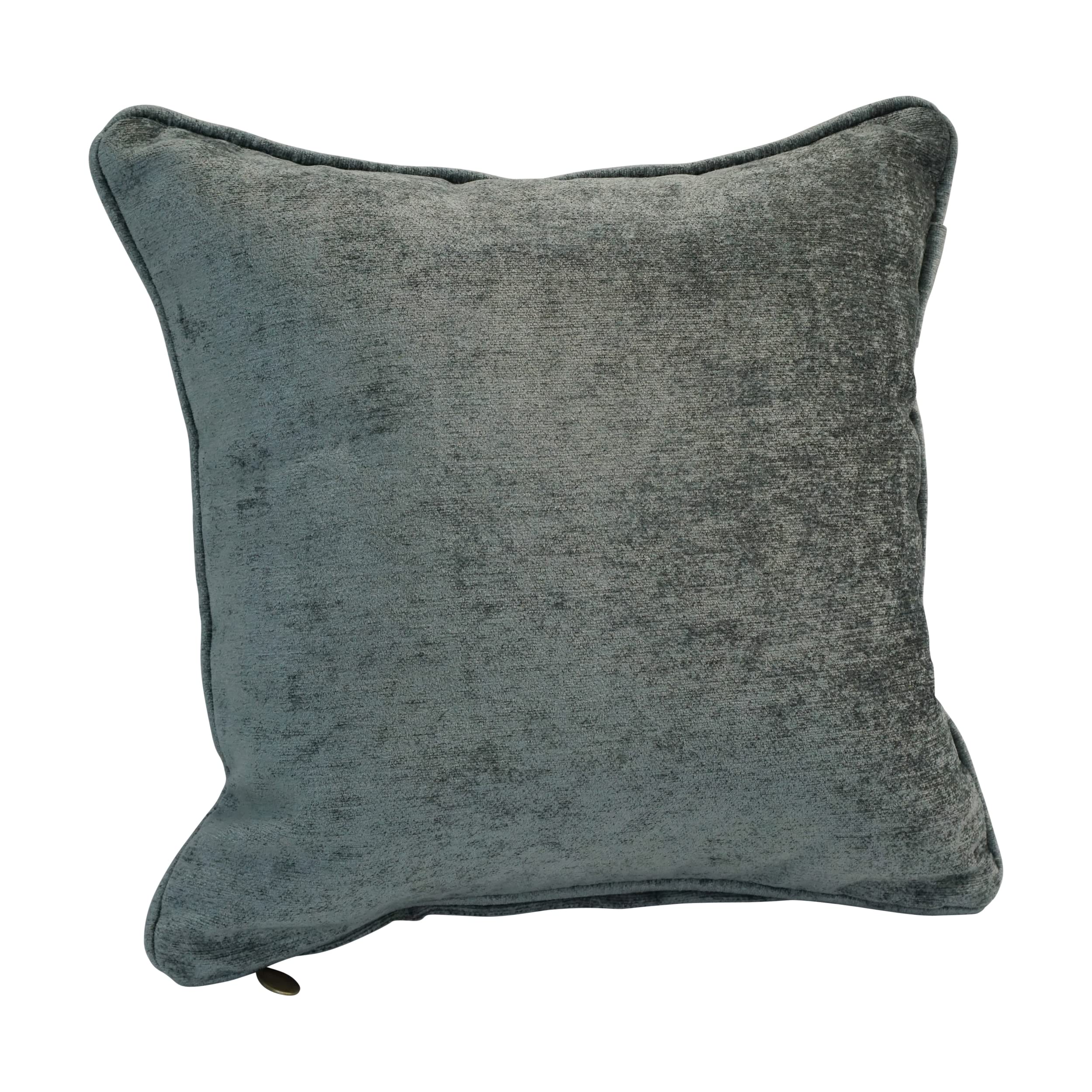Blazing Needles Corded Square Jacquard Chenille Throw Pillow, 18", Grey Solid