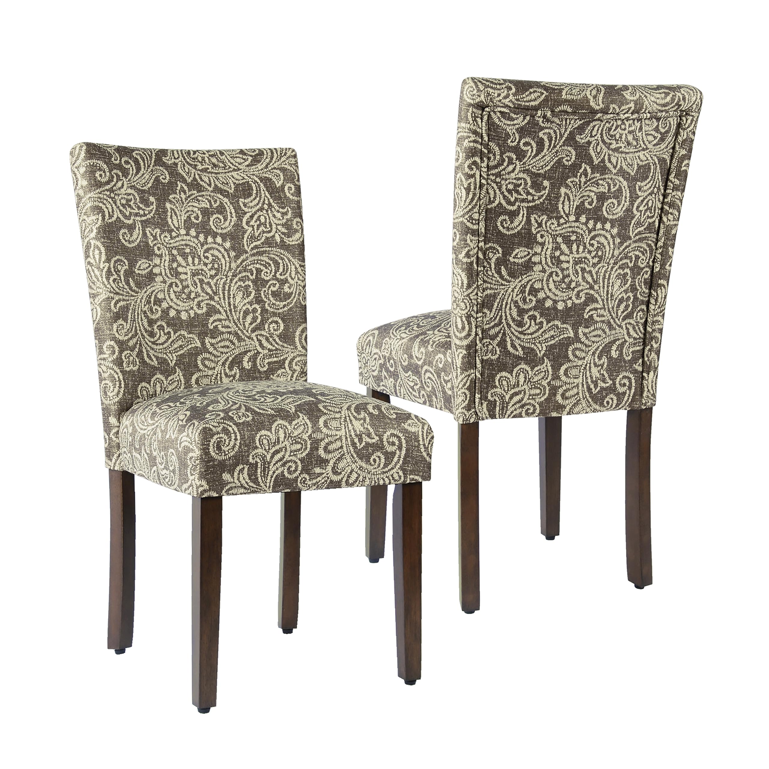Homepop Classic Parsons Dining Chair, Pack Of 2, Brown Jacobean Print