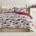Southshore Fine Living, Inc. Christmas Comforter King Size With 2 Pillow Shams, Reversible Holiday Bedding Set With 2 Prints, Ch