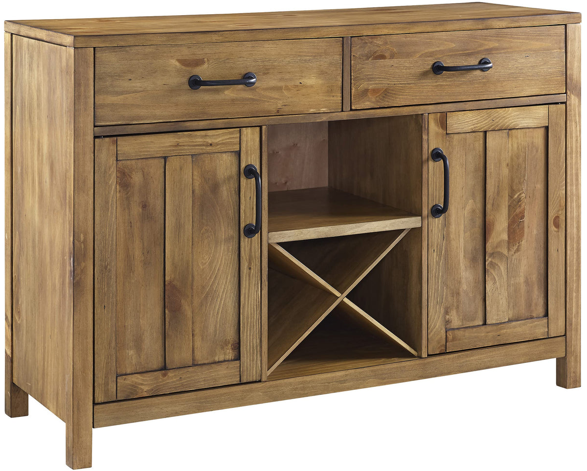 Crosley Furniture Roots Modern Farmhouse Sideboard Buffet Cabinet With Storage, Natural