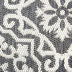 Nicole Miller New York Patio Country Danica Transitional Geometric Indoor/Outdoor Area Rug, Black/Grey, 5'2'X7'2'