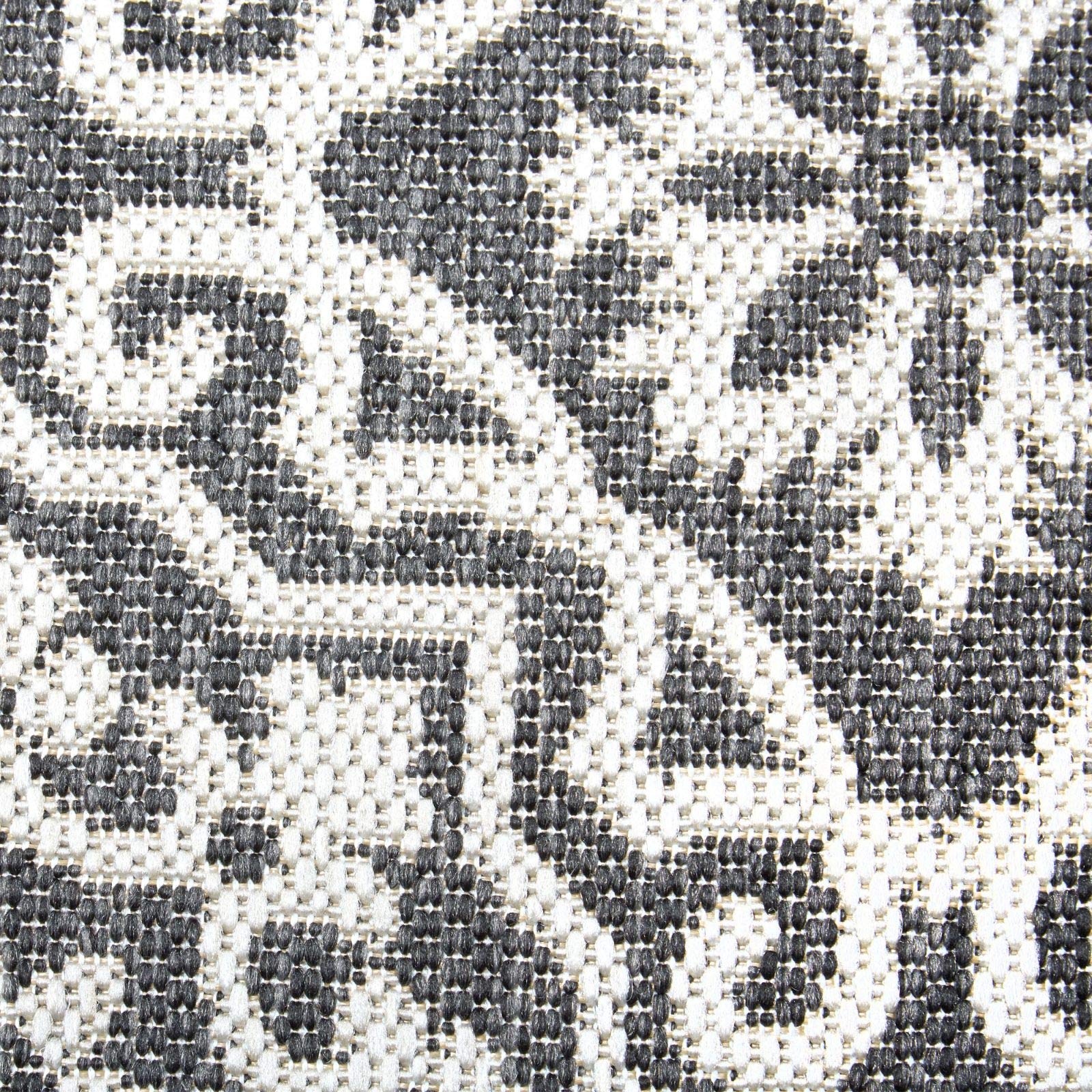 Nicole Miller New York Patio Country Danica Transitional Geometric Indoor/Outdoor Area Rug, Black/Grey, 5'2'X7'2'