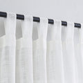 Voilybird Off White Linen Curtains 84 Inches Long Tab Top Privacy Window Treatment Panel Drapes For Bedroom W52 X L84