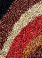 Rizzy Home | Km2322 | Kempton Collection | Polyester Area Rug | 9' X 12' | Multi/Red/Brown/Khaki/Camel/Black Stripe