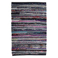 Cotton Hosiery Dark Multi Chindi Rugs 24x36 inch Dark Multi Color Hand Woven & Kitchen Entryway Rugs