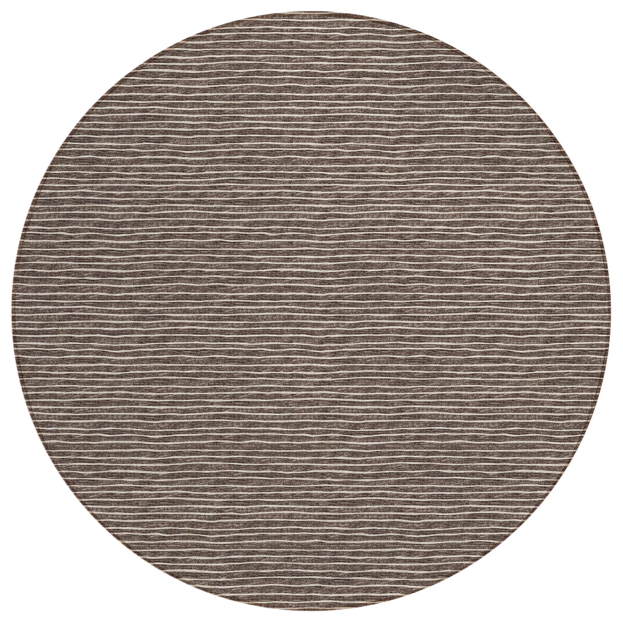 Dalyn Rugs Laidley La1 Brown 6' X 6' Indoor Outdoor Round Rug, Easy Clean, Machine Washable, Non Shedding, Bedroom, Living Room, Dining Room, Kitchen, Patio Rug
