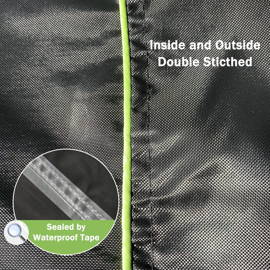 Hightquro Patio Furniture Covers Waterproof, Heavy Duty 600D Outdoor Furniture Covers For Outdoor Dining Table And Chair,Tear Resistance And Anti-Uv, 74'L X 47'W X 28'H, Black With Green Piping
