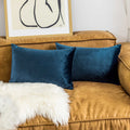 Home Brilliant Lumbar Pillow Cover Small Velvet Pillow Cases Super Soft Decorative Oblong Throw Pillows For Sofa Chair, Set Of 2