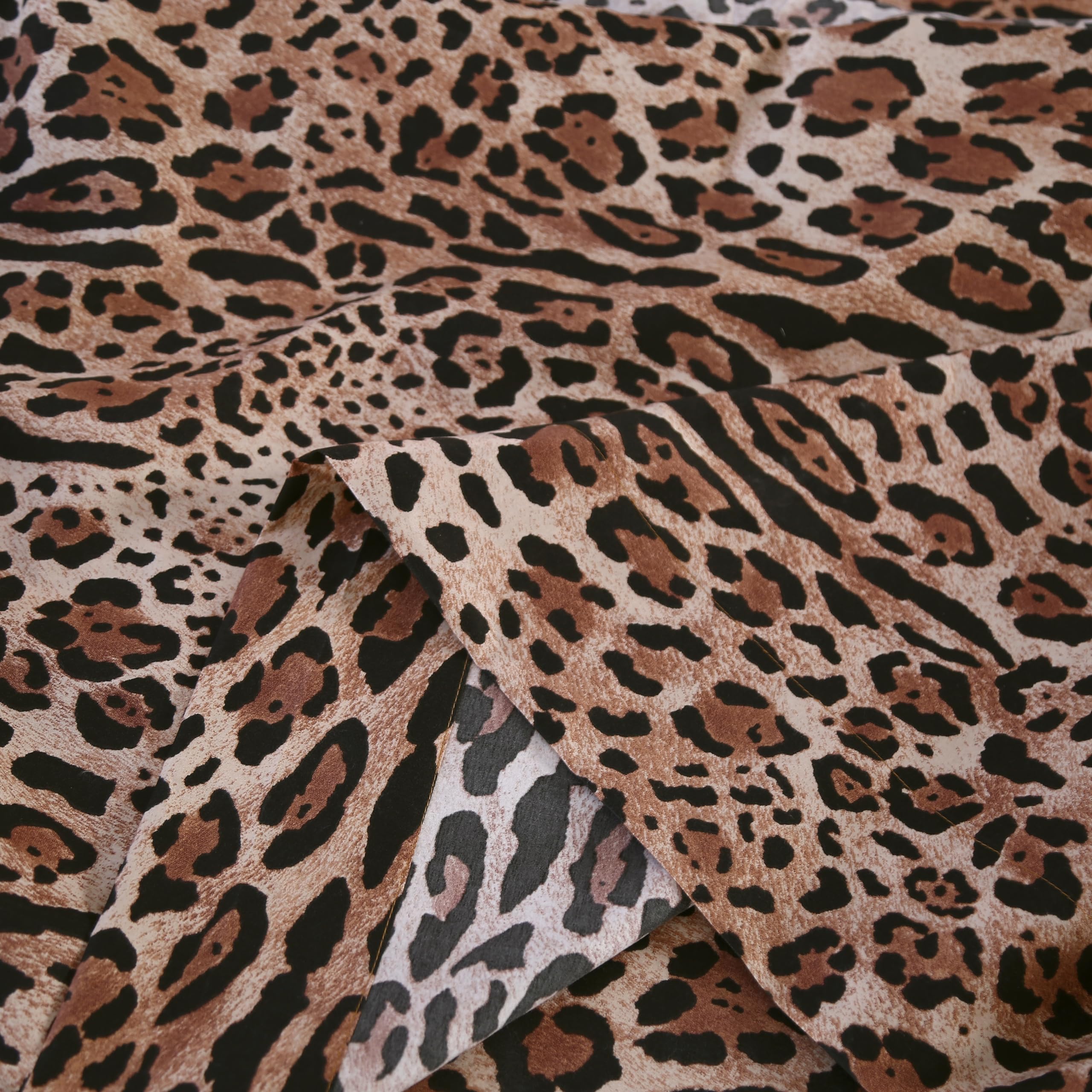 Sdy 4Pcs Leopard Bedding Sheets Queen Size Leopard Print Sheet Set Included 1 Fitted Sheet With 14'' Deep Pocket + 1 Top Flat Sh