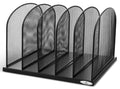 Safco Onyx Mesh 5 Sort Vertical Desktop Organizer, Space-Saving, Paper And Accessory Organizer With Black Powder Coating, Perfec