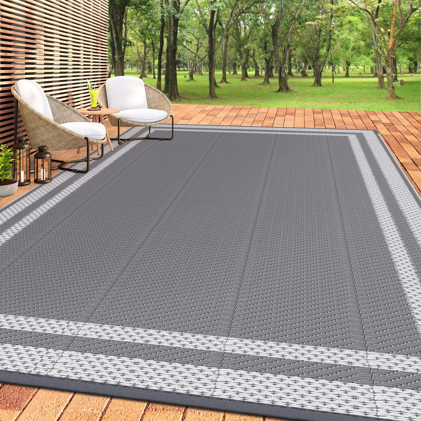 Happytrends,Outdoor Rug,Patio Rug,Reversible Portable Plastic Straw Rug,Camping Rugs For Outside Rv,Large Waterproof Area Rugs F