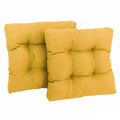 Blazing Needles Indoor/Outdoor Square Tufted Chair Cushion, 19 x 19, Lemon 2 Count