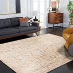 Safavieh Abstract Collection Area Rug - 8' X 10', Gold & Blue, Handmade Wool, Ideal For High Traffic Areas In Living Room, Bedro