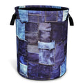 Denim Patchwork pattern Laundry Basket Foldable Waterproof 18.9 x 16.5 Inch